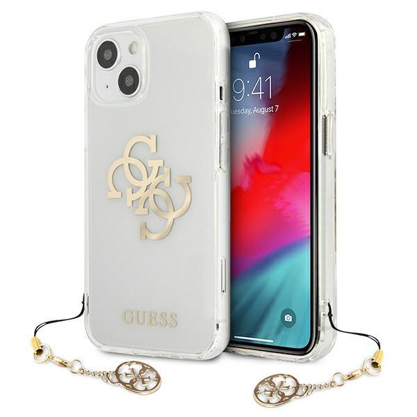 Capa Guess 4G Gold Charms Collection para iPhone 13 mini - transparente