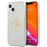 Capa Guess Glitter 4G com Logo Grande para iPhone 13 mini - transparente