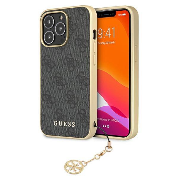 Capa Guess 4G Charms Collection para iPhone 13 Pro Max - cinza