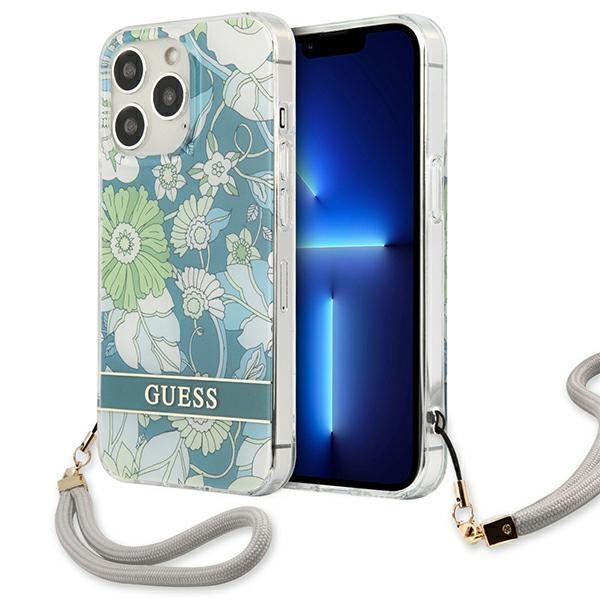 Capa Guess Flower Strap para iPhone 13 Pro Max - verde