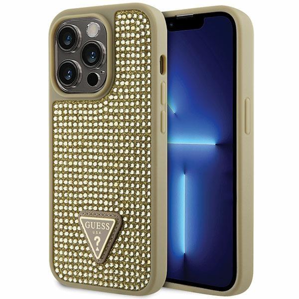 Capa Guess Rhinestone Triangle para iPhone 14 Pro - dourada