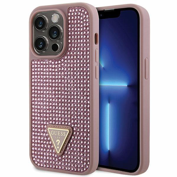 Capa Guess Rhinestone Triangle para iPhone 14 Pro - rosa