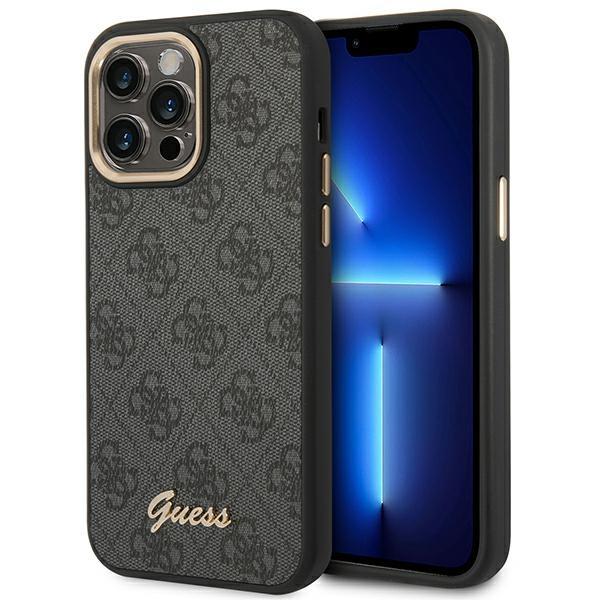 Capa Guess 4G Vintage Gold Logo para iPhone 14 Pro - preta