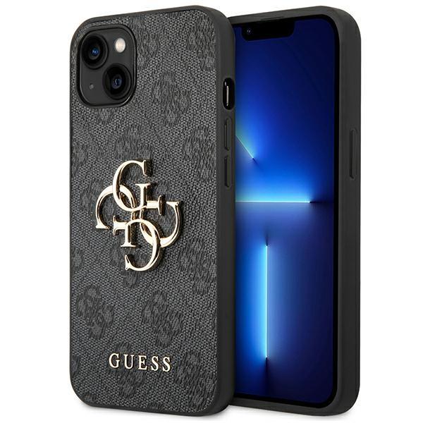 Capa Guess 4G com Logo Metálico Grande para iPhone 14 Plus - cinza