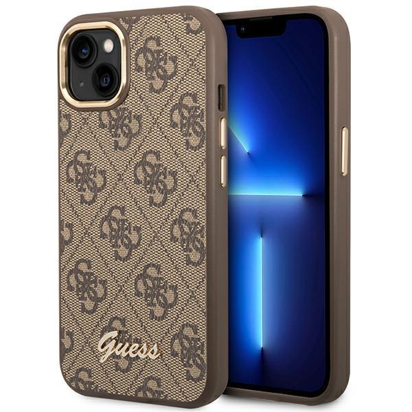 Etui Guess 4G Vintage Gold Logo para iPhone 14 Plus - castanho