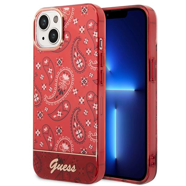 Capa Guess Bandana Paisley para iPhone 14 Plus - vermelha