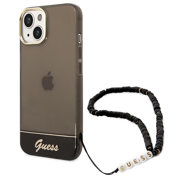Capa Guess Translucent Pearl Strap para iPhone 14 Plus - preta