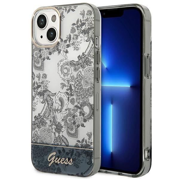 Capa Guess Porcelain Collection para iPhone 14 Plus - cinza
