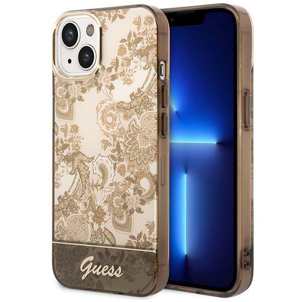 Capa Guess Porcelain Collection para iPhone 14 - bege
