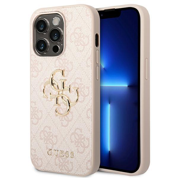 Capa Guess 4G com Logo Metálico Grande para iPhone 14 Pro Max - rosa
