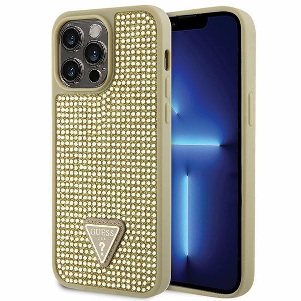 Capa Guess Rhinestone Triangle para iPhone 14 Pro Max - dourada