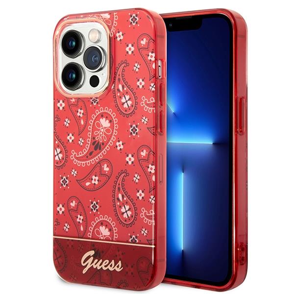 Capa Guess Bandana Paisley para iPhone 14 Pro Max - vermelha