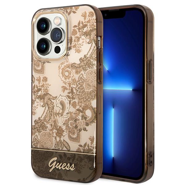Capa Guess da Coleção Porcelain para iPhone 14 Pro Max - bege