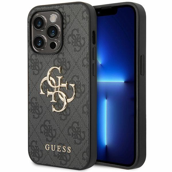Etui Guess 4G Big Metal Logo para iPhone 15 Pro - cinza