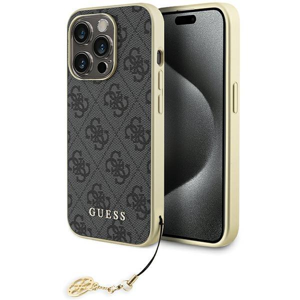 Capa Guess 4G Charms Collection para iPhone 15 Pro - cinza