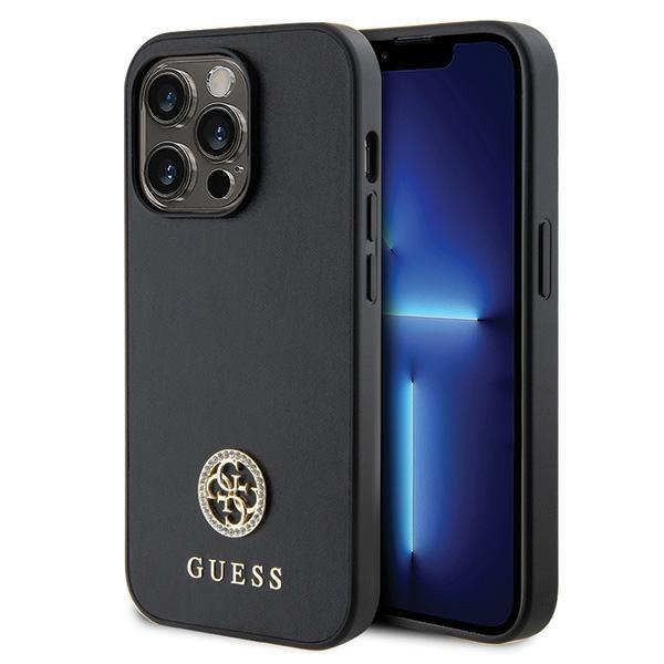 Capa Guess Strass Metal Logo para iPhone 15 Pro - preta