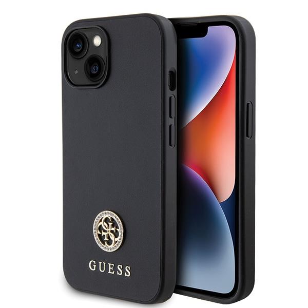 Capa Guess Strass Metal Logo para iPhone 15 Plus - preta