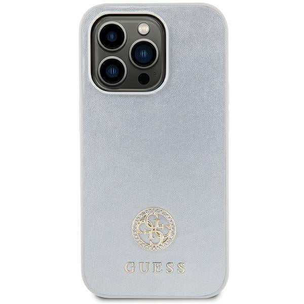 Capa Guess Strass Metal Logo para iPhone 15 Plus - prateada