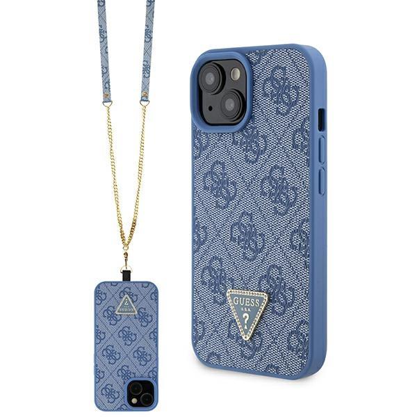 Etui Guess Crossbody 4G Metal Logo para iPhone 15 - azul