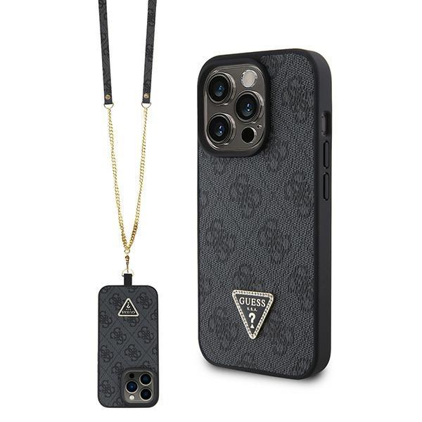 Capa Guess Crossbody 4G Metal Logo para iPhone 15 Pro Max - preta