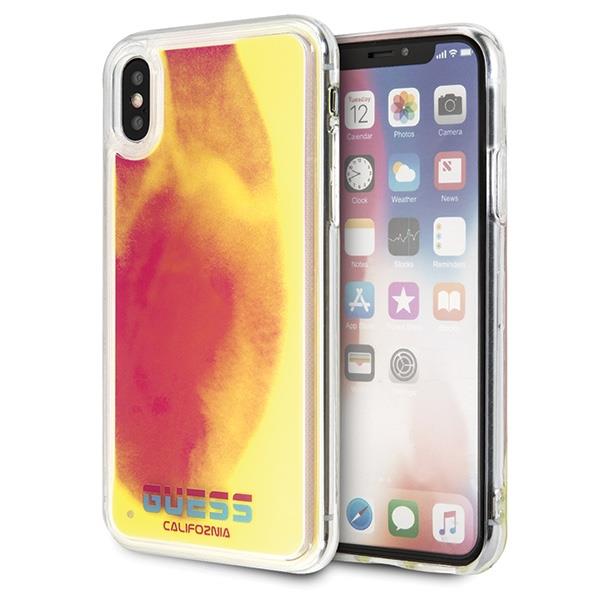 Capa Guess California Glow in the dark para iPhone Xs Max - vermelha