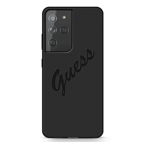 Capa Guess em Silicone com Logotipo Metálico para Samsung Galaxy S21 Ultra - azul