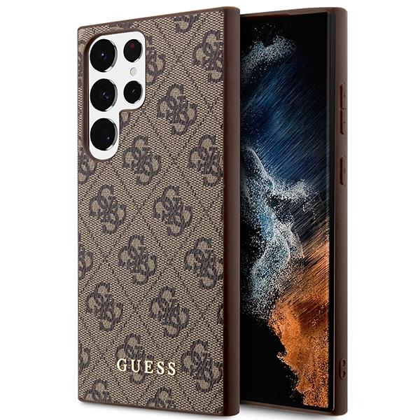 Capa Guess 4G Metal Gold Logo para Samsung Galaxy S23 Ultra - castanho