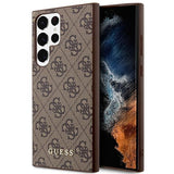 Capa Guess 4G Metal Gold Logo para Samsung Galaxy S23 Ultra - castanho
