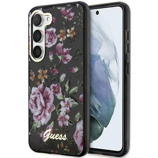 Capa Guess Flower Collection para Samsung Galaxy S23+ - preta