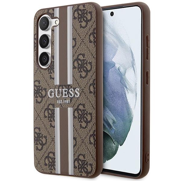 Capa Guess 4G com Estampas Listradas para Samsung Galaxy S23+ - castanho