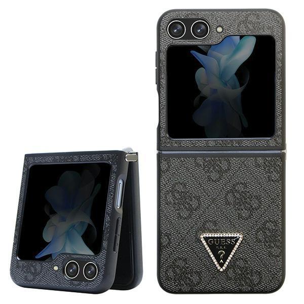 Capa Guess Leather 4G Diamond Triangle para Samsung Galaxy Z Flip 5 - preta