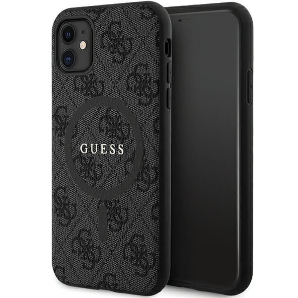 Etui Guess 4G Collection Leather Metal Logo MagSafe para iPhone 11 / XR - preto