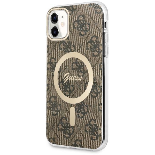 Capa Guess 4G MagSafe para iPhone 11 - castanho