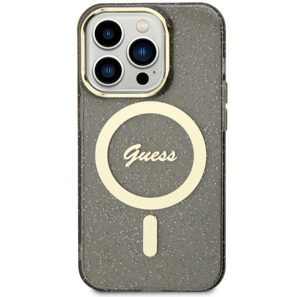 Capa Guess Glitter Gold MagSafe para iPhone 11 / Xr - preta