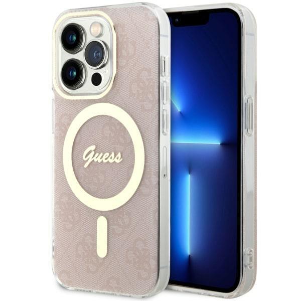 Capa Guess 4G MagSafe para iPhone 14 Pro - rosa