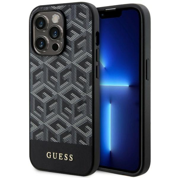 Capa Guess GCube Stripes MagSafe para iPhone 14 Pro - preta