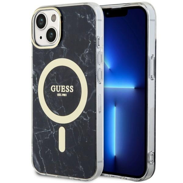 Capa Guess Marble MagSafe para iPhone 14 Plus - preta