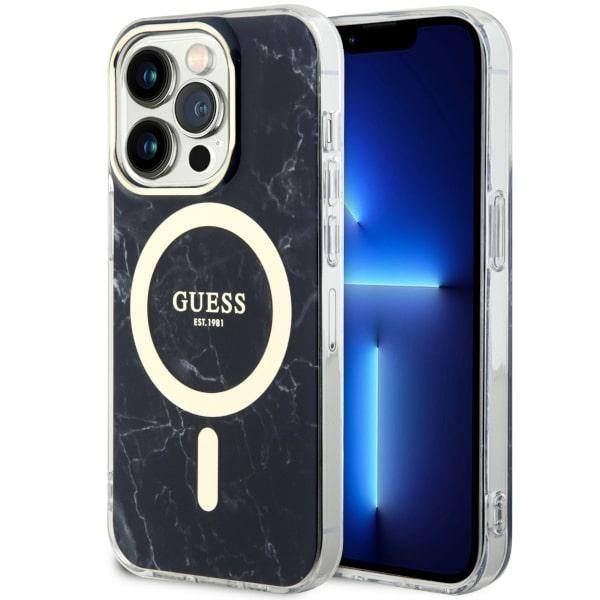 Capa Guess Marble MagSafe para iPhone 14 Pro Max - preta