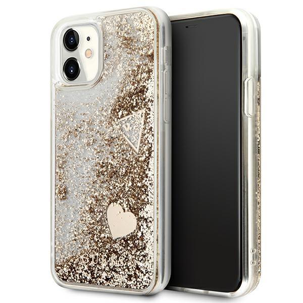 Etui Guess Glitter Charms para iPhone 11 / Xr - dourado