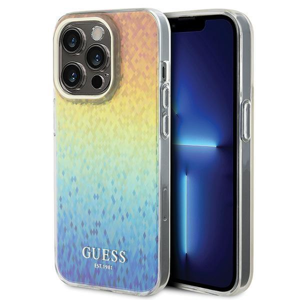 Capa Guess IML Faceted Mirror Disco Iridescente para iPhone 14 Pro - multicolorida