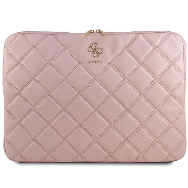 Capa Guess Quilted 4G para laptop de 16" - rosa