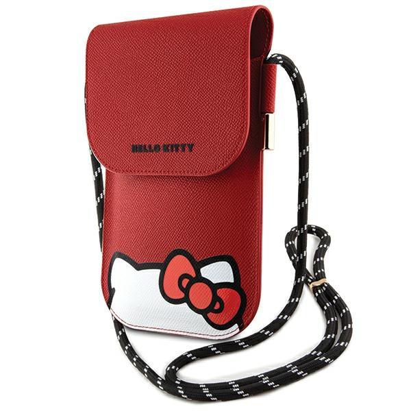 Bolsa Hello Kitty de Couro com Cordão Escondendo a Kitty - vermelha