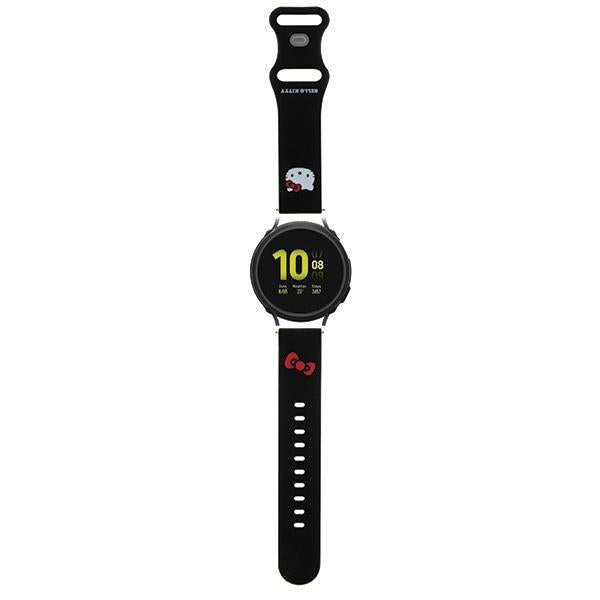 Pulseira Hello Kitty de Silicone com Cabeça da Kitty Universal 20mm - preta