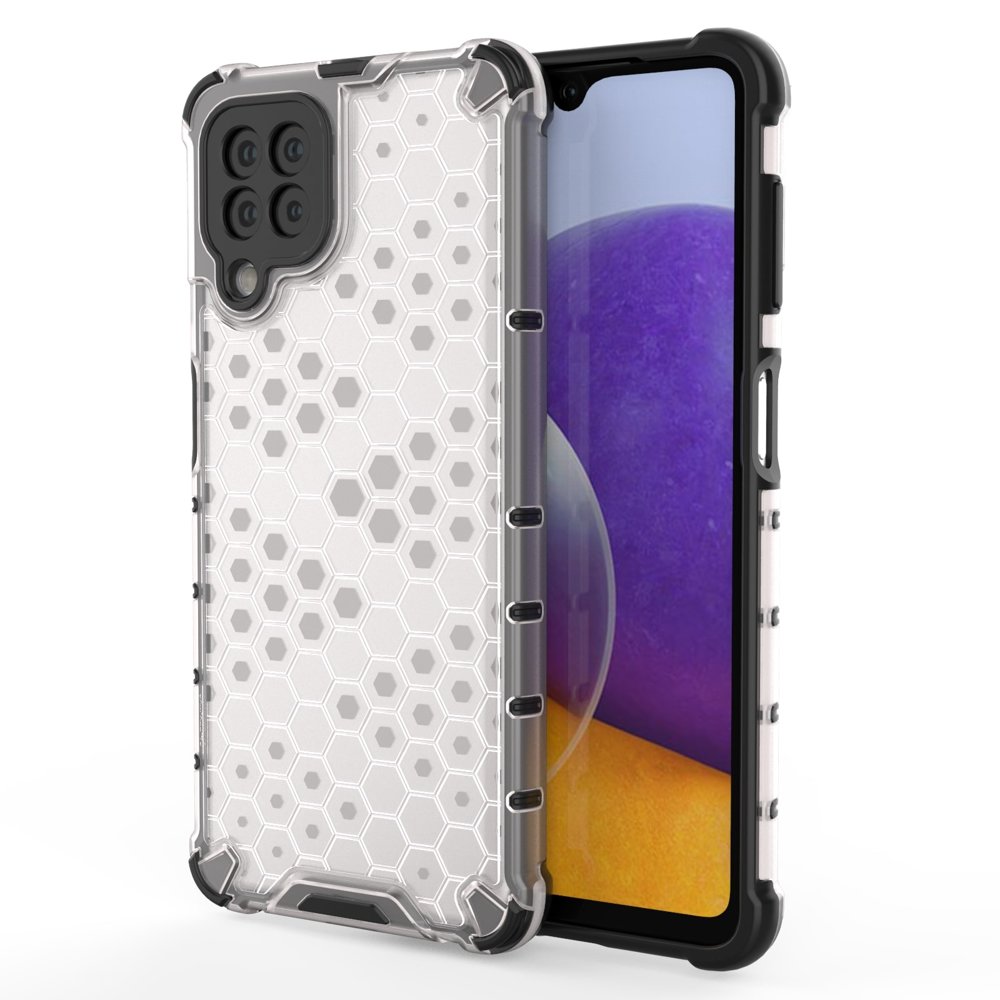 Capa protetora Honeycomb com moldura de gel para Samsung Galaxy A22 4G transparente