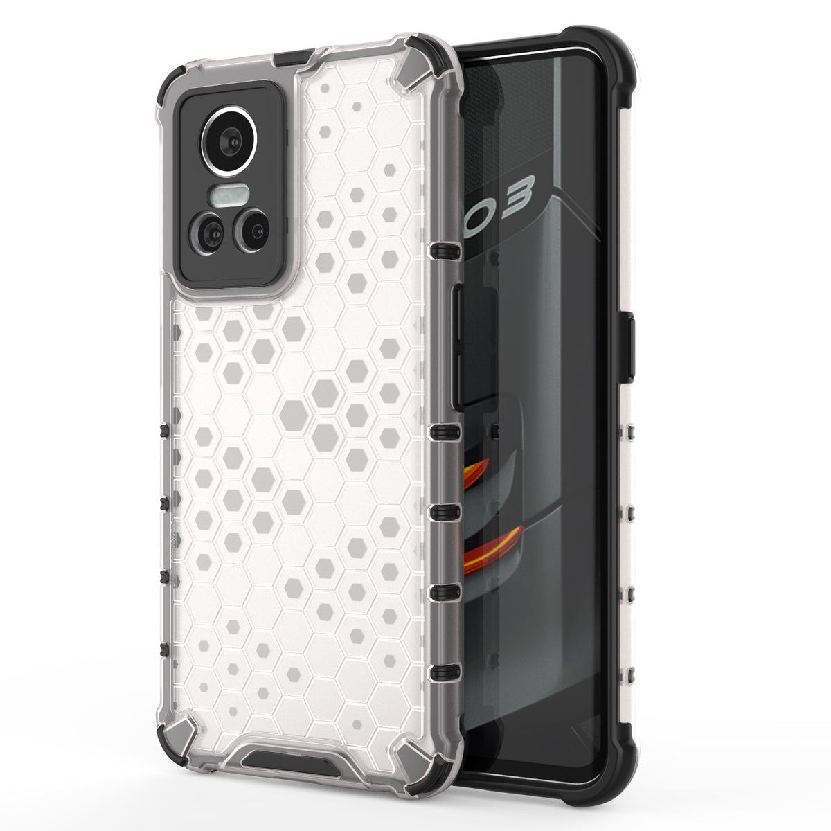 Capa protetora Honeycomb com moldura de gel para Realme GT Neo 3 transparente