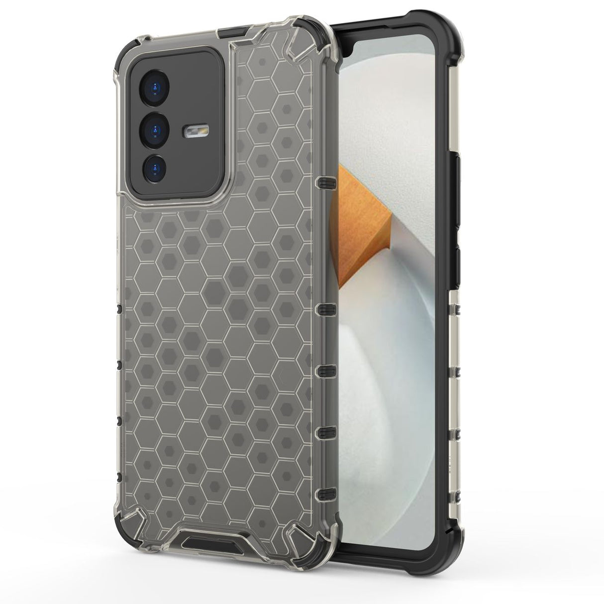 Estojo Honeycomb com moldura de gel para Vivo V23 5G preto