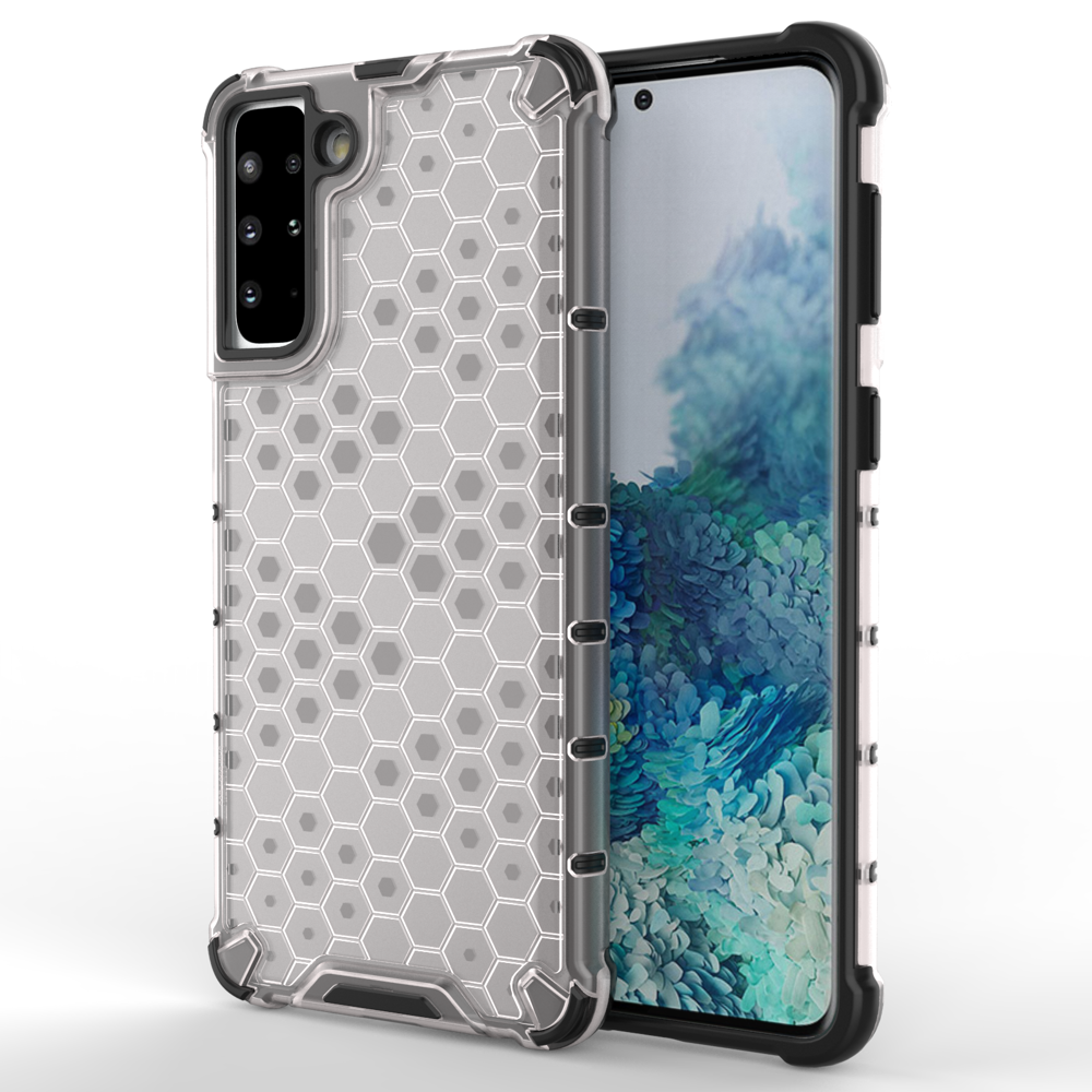 Capa protetora Honeycomb com moldura de gel para Samsung Galaxy S22+ (S22 Plus) transparente