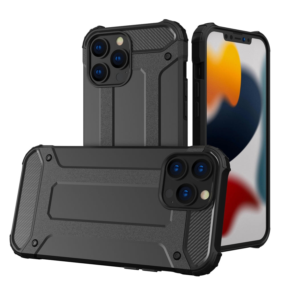Capa protetora híbrida blindada Hybrid Armor para iPhone 13 Pro preta