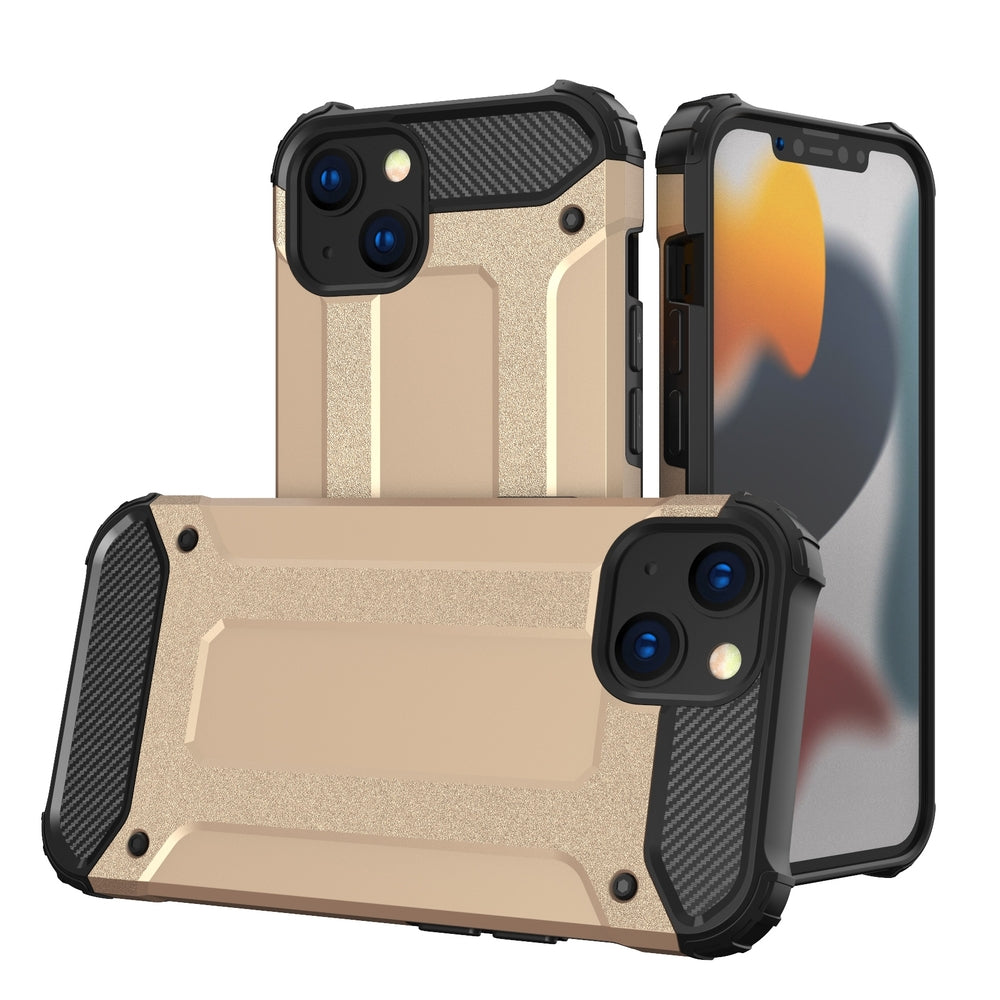 Capa protetora híbrida blindada Hybrid Armor para iPhone 13 dourado
