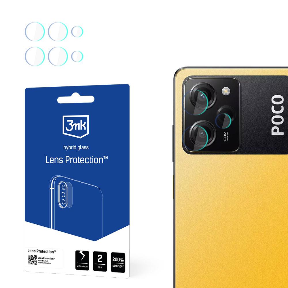 Vidro híbrido 3mk Lens Protection™ para câmera no Poco X5 Pro 5G